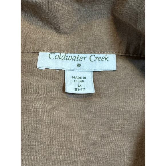 Coldwater Creek Women's lightweight Tan jacket/blazer; size Medium; zip up - Picture 3 of 9